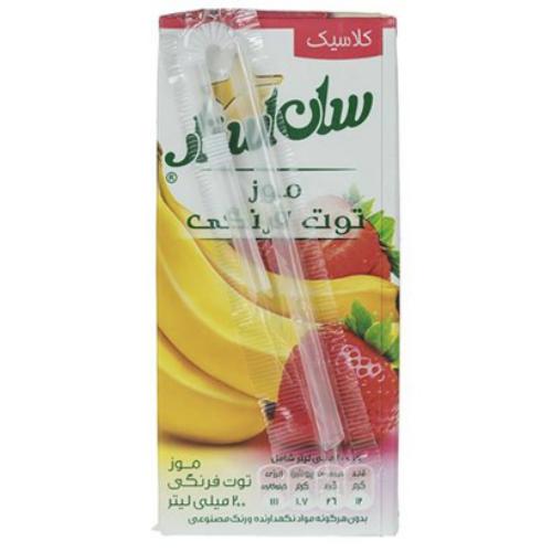 نکتار موز و توت فرنگی حجم 200 سی سی پاکت کامبی بلاک SIG سان استار